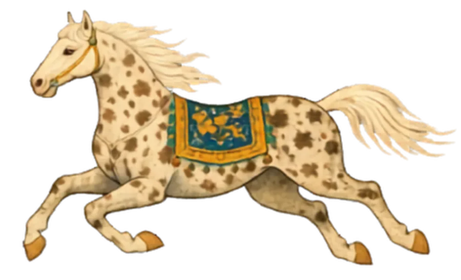 Spotted equestrian motif